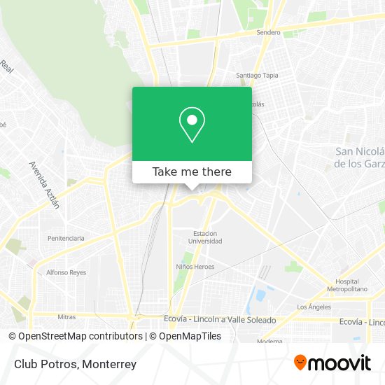 How to get to Club Potros in Monterrey by Bus or Metrorrey?