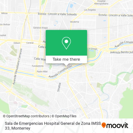 Sala de Emergencias  Hospital General de Zona IMSS 33 map