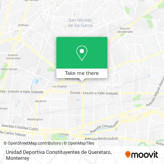 Unidad Deportiva Constituyentes de Queretaro map