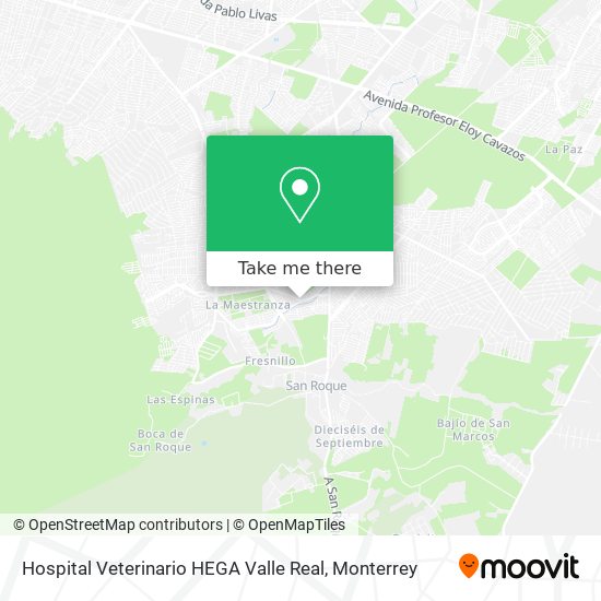 Mapa de Hospital Veterinario HEGA Valle Real