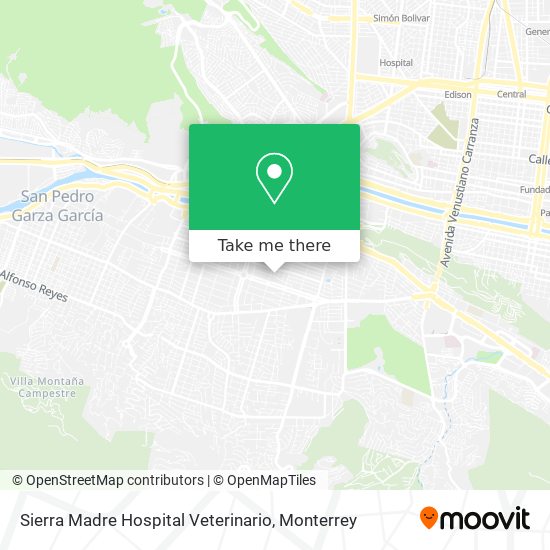 Mapa de Sierra Madre Hospital Veterinario