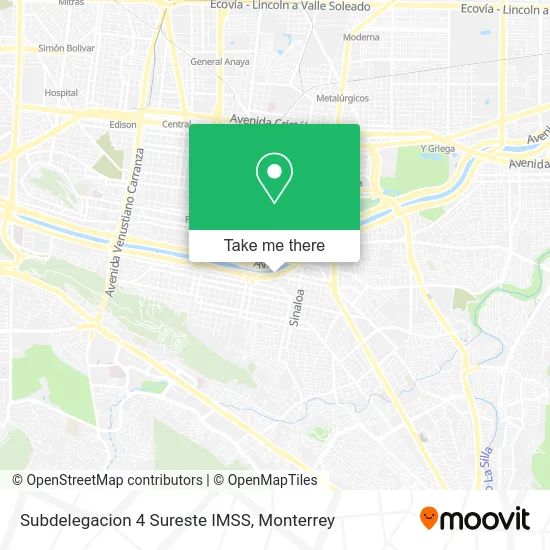 Subdelegacion 4 Sureste IMSS map