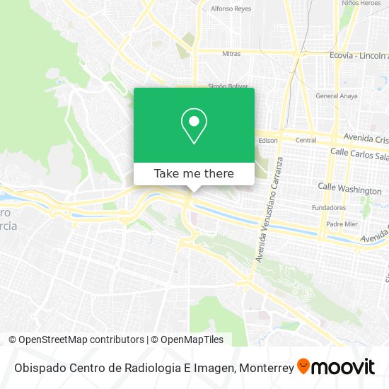 Mapa de Obispado Centro de Radiologia E Imagen