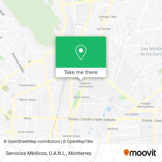 Servicios Médicos, U.A.N.L. map