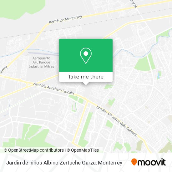 Mapa de Jardin de niños Albino Zertuche Garza