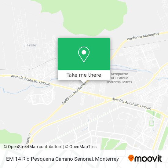 EM 14 Rio Pesqueria  Camino Senorial map