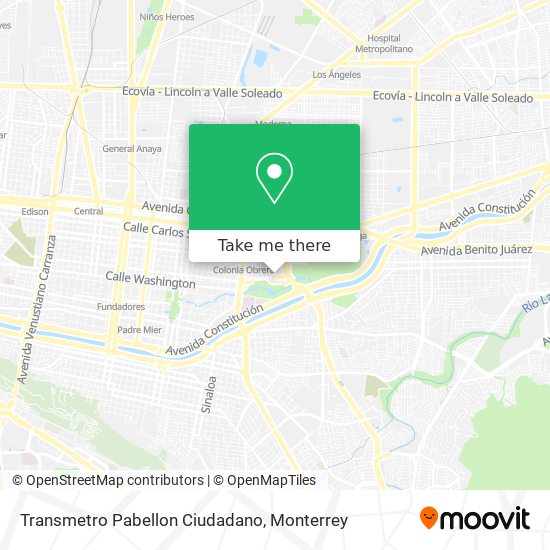 Transmetro Pabellon Ciudadano map