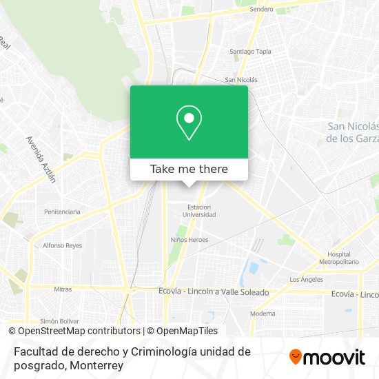 Facultad de derecho y Criminología unidad de posgrado map