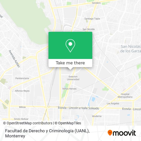 Mapa de Facultad de Derecho y Criminología (UANL)