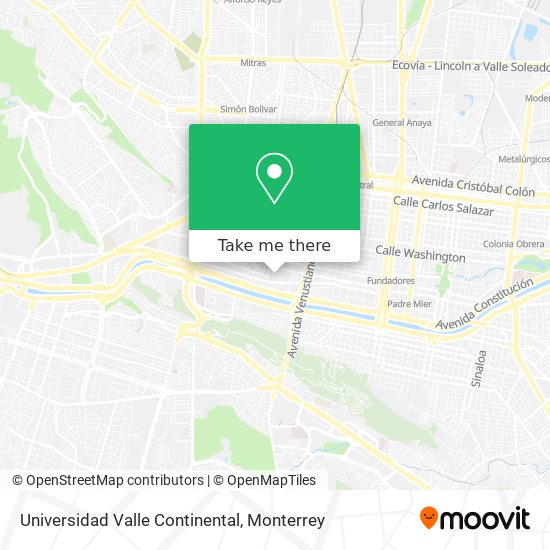 Universidad Valle Continental map