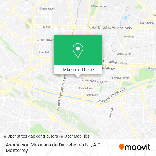 Asociacion Mexicana de Diabetes en NL, A.C. map