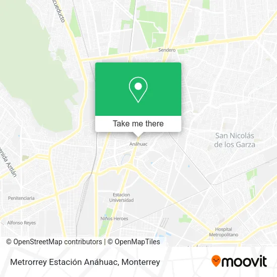 Mapa de Metrorrey Estación Anáhuac