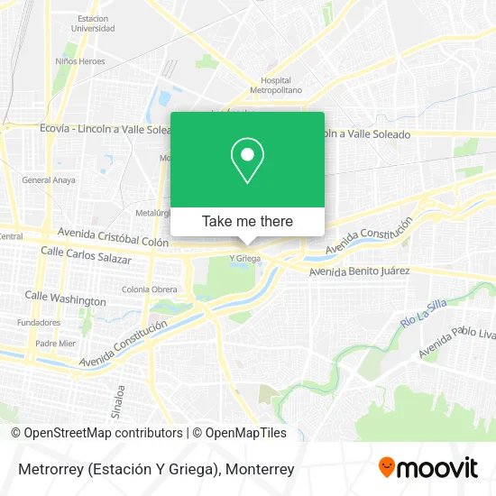Mapa de Metrorrey (Estación  Y  Griega)