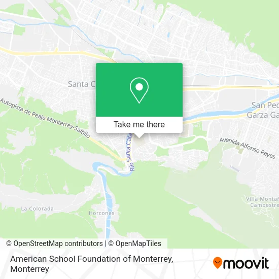 Mapa de American School Foundation of Monterrey