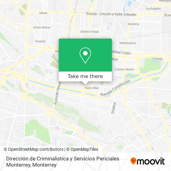 Dirección de Criminalistica y Servicios  Periciales Monterrey map