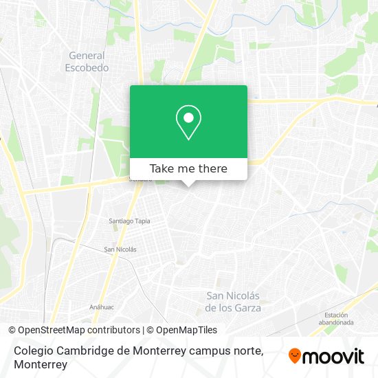Mapa de Colegio Cambridge de Monterrey campus norte