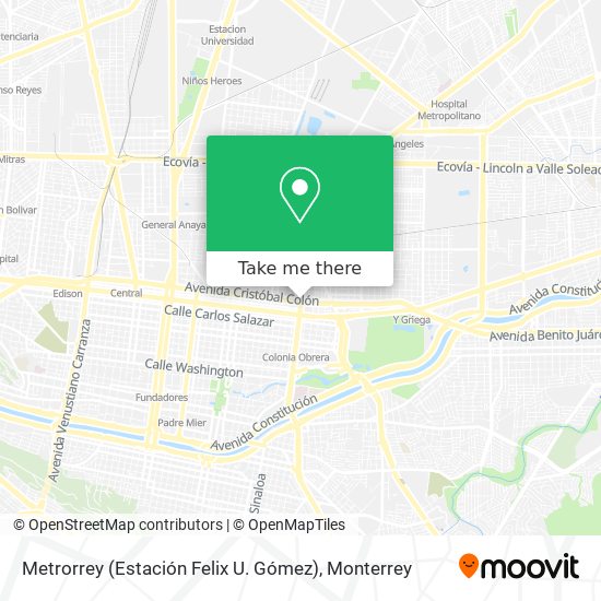 Metrorrey (Estación Felix U. Gómez) map