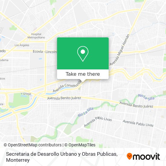 Mapa de Secretaria de Desarollo Urbano y Obras Publicas