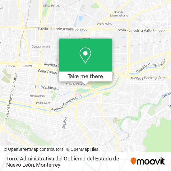 Torre Administrativa del Gobierno del Estado de Nuevo León map