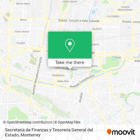 Mapa de Secretaría de Finanzas y Tesorería General del Estado