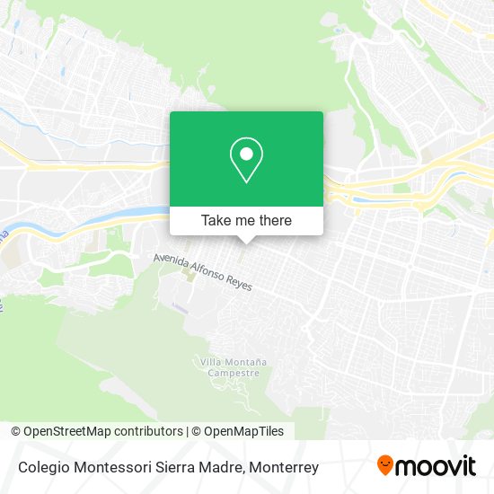 Mapa de Colegio Montessori Sierra Madre