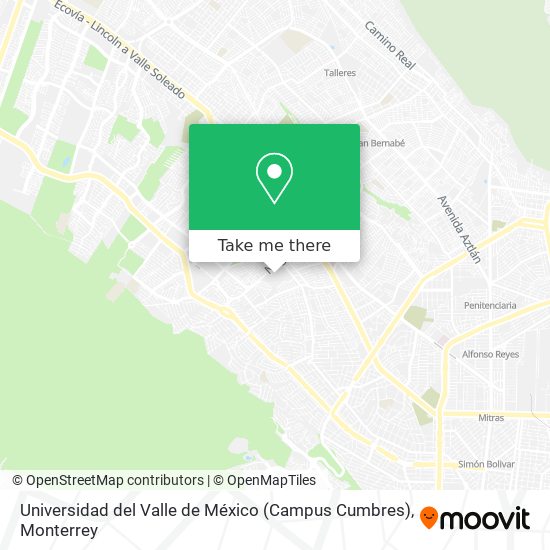 Universidad del Valle de México (Campus Cumbres) map