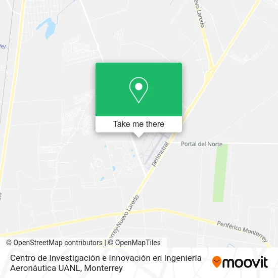 Mapa de Centro de Investigación e Innovación en Ingeniería Aeronáutica UANL