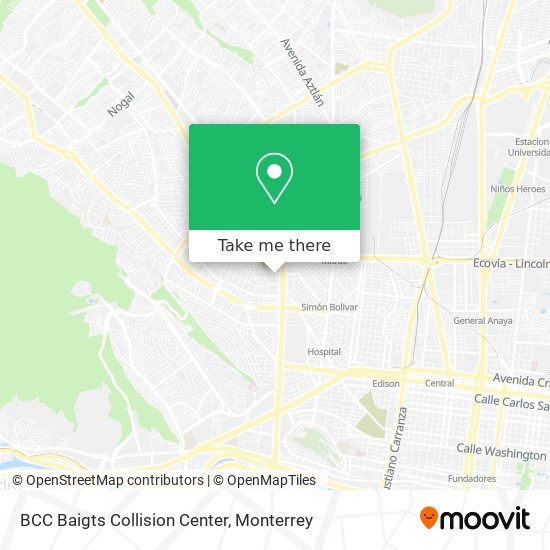 Mapa de BCC Baigts Collision Center