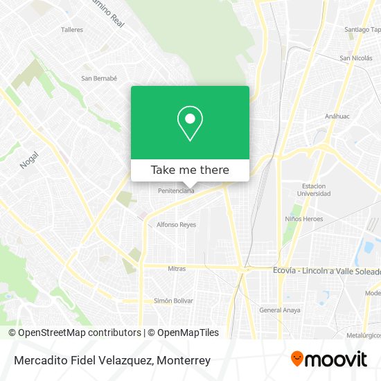 Mapa de Mercadito Fidel Velazquez