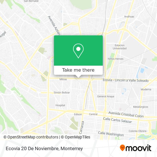 Ecovía 20 De Noviembre map
