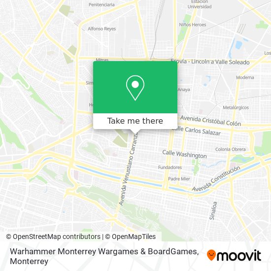 Mapa de Warhammer Monterrey Wargames & BoardGames