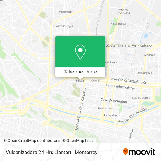 Mapa de Vulcanizadora 24 Hrs Llantart.