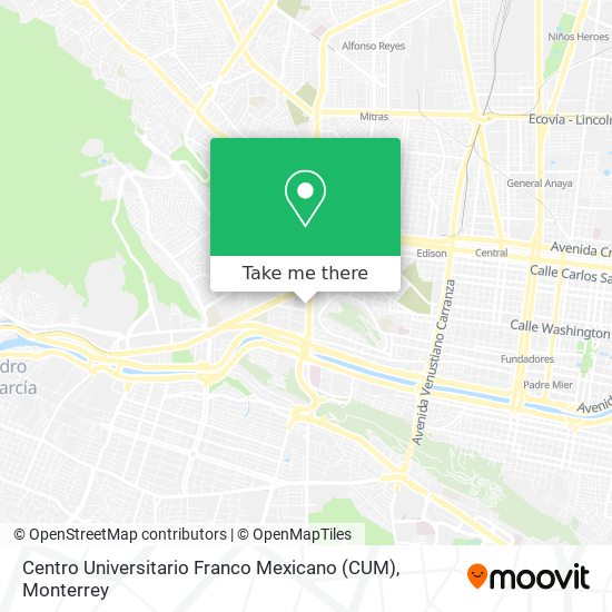 Mapa de Centro Universitario Franco Mexicano (CUM)