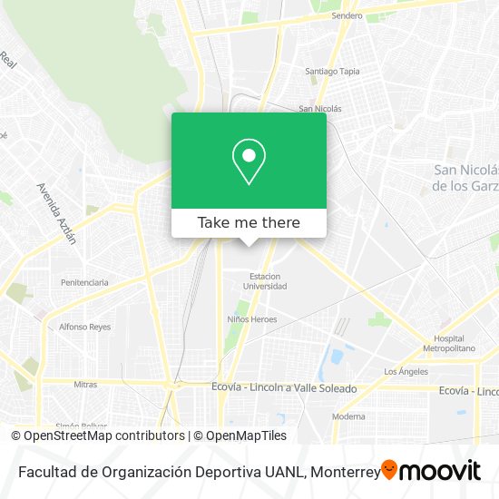 Facultad de Organización Deportiva UANL map