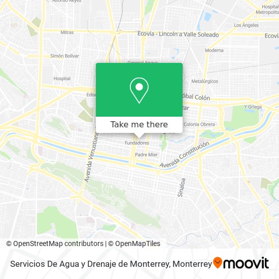 Mapa de Servicios De Agua y Drenaje de Monterrey
