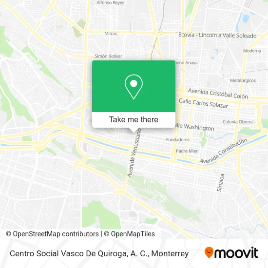 Mapa de Centro Social Vasco De Quiroga, A. C.