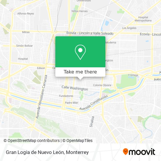 Gran Logia de Nuevo León map