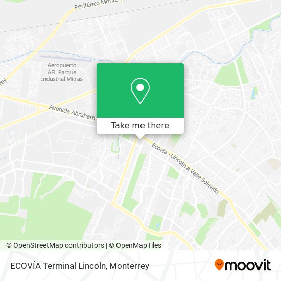 ECOVÍA Terminal Lincoln map