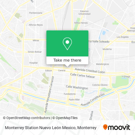 Monterrey Station Nuevo León Mexico map