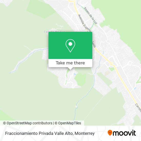 Fraccionamiento Privada Valle Alto map