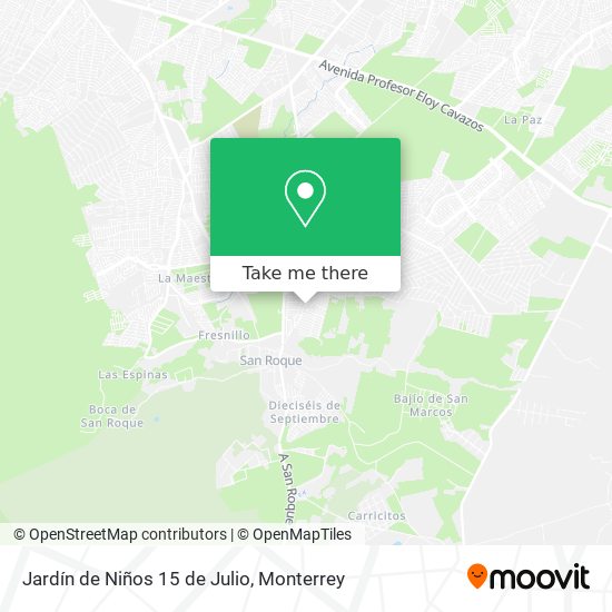 Jardín de Niños 15 de Julio map