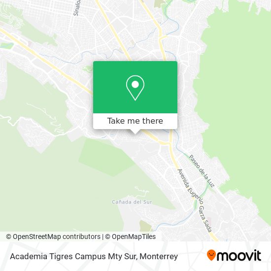 Mapa de Academia Tigres Campus Mty Sur
