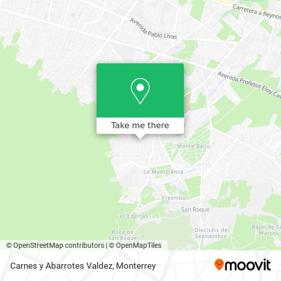Mapa de Carnes y Abarrotes Valdez