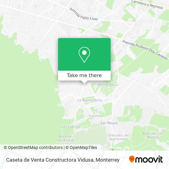 Caseta de Venta Constructora Vidusa map