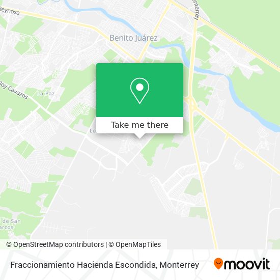 Fraccionamiento Hacienda Escondida map