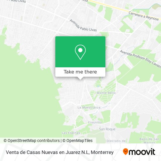 Venta de Casas Nuevas en Juarez N.L map