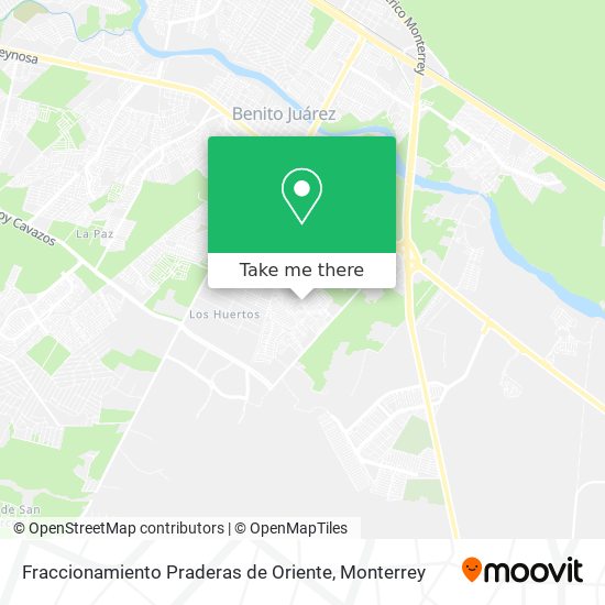 Fraccionamiento Praderas de Oriente map
