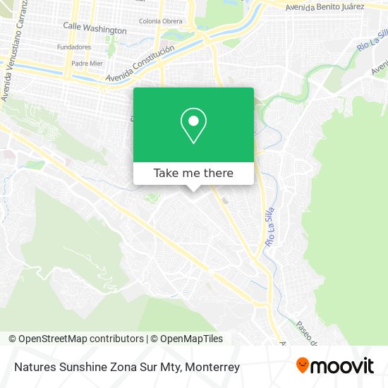 Mapa de Natures Sunshine Zona Sur Mty