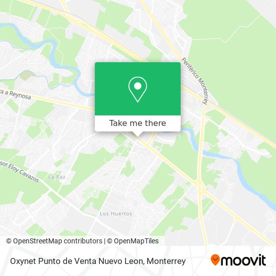 Mapa de Oxynet Punto de Venta Nuevo Leon