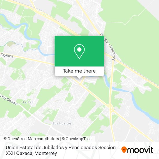 Mapa de Union Estatal de Jubilados y Pensionados Sección XXII Oaxaca